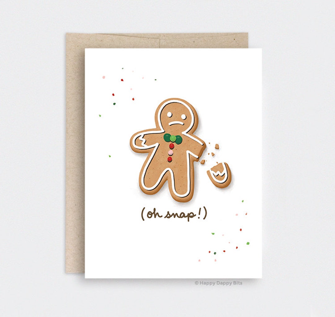 Funny Christmas Card Set or Single Oh Snap Christmas Card Etsy