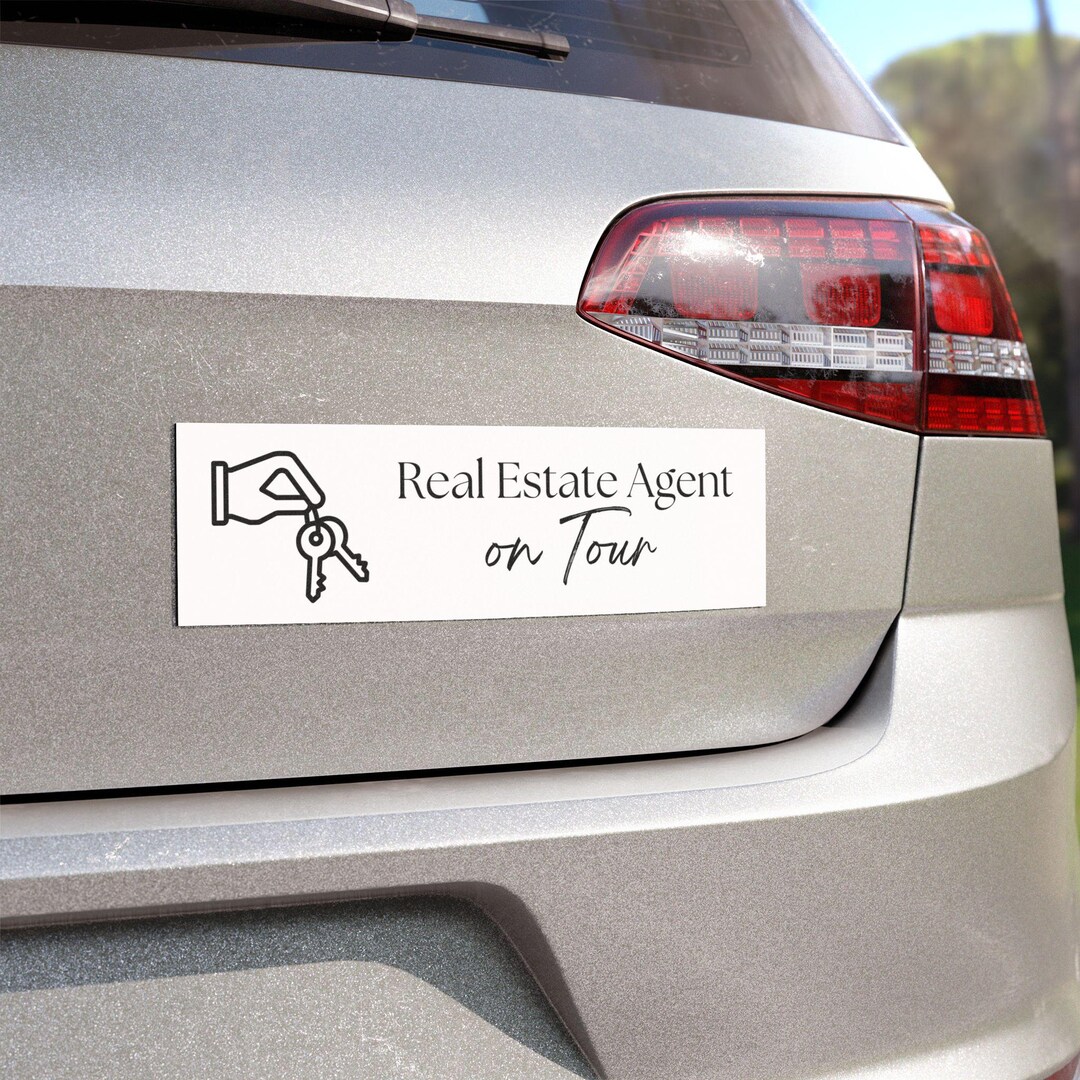 Real Estate Agent on Tour Car Magnet With Hand and Key Design, Funny ...