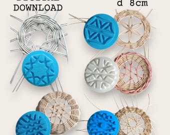 Basket Weaving Pattern Bundle STL | 5 Templates Set | Weaving Tool | 3D Printable | Rattan & Wicker | Instant Download