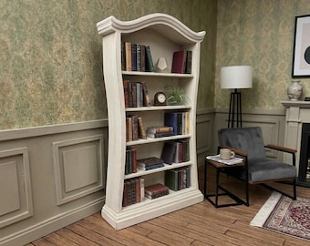 Miniature Bookcase STL | 1:12 Dollhouse Bookshelf | 3D Print Digital Download | Vintage Book Shelf | Dollhouse Furniture STL