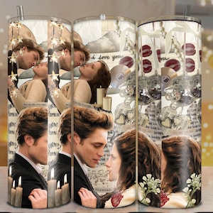 Twilight Tumbler Wrap PNG: Edward & Bella Vintage Romance (digitale download)