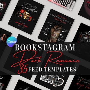 Plantillas de Bookstagram: Paquete de feeds de romance oscuro / Publicaciones de Instagram con temática picante de Canva