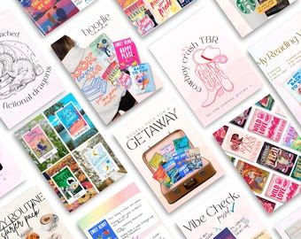 Bookstagram Templates: Girly Canva Bundle (Digital Download)