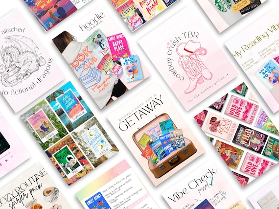 Bookstagram Templates: Girly Canva Bundle (Digital Download)
