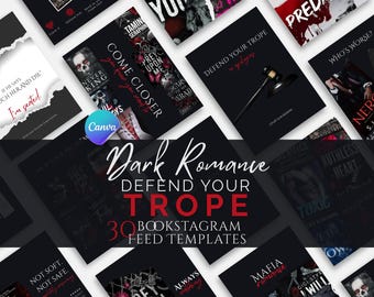 Sjablonen Dark Romance Trope Canva Bookstagram Defend Your Trope 30 bewerkbare berichten