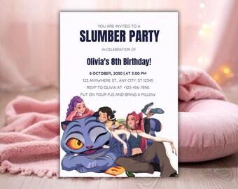 KPop Demon Hunters Slumber Party Invitation | Anime Sleepover Birthday Invite