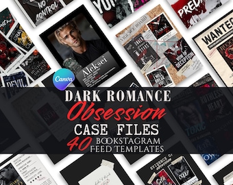 Dark Romance Case-bestanden Canva-sjablonen Bookstagram Obsession-feedposts