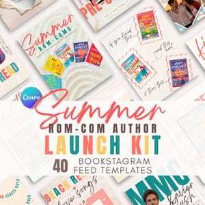 Mallar för Canva-författare med sommarromaner, lanseringskit för Bookstagram, mallar för Instagram bild 2