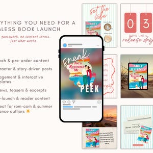 Mallar för Canva-författare med sommarromaner, lanseringskit för Bookstagram, mallar för Instagram bild 7
