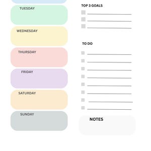 Minimalist  Weekly Planner PDF-Printable Schedule