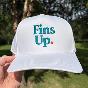 Fins Up Embroidered Hat | Vintage Style Football Trucker | Miami | Big Third Down