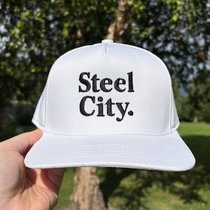 Steel City Embroidered Hat | Vintage Style Football Trucker | Pittsburgh Black | Big Third Down
