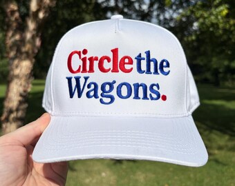 Buffalo Bills Circle the Wagons Embroidered Snapback | NFL Fan Gift | Bills Trucker Hat | Football Cap