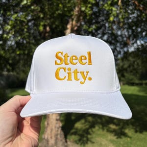 Steel City Embroidered Hat | Vintage Style Football Trucker | Pittsburgh Yellow | Big Third Down