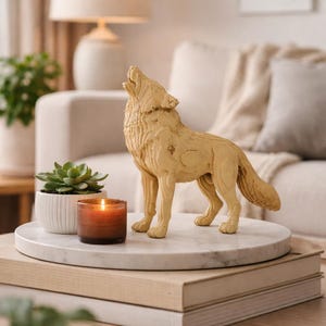 Loup en couches fichier découpé au laser SVG | Décoration murale 3D en bois, 3 mm (téléchargement numérique)