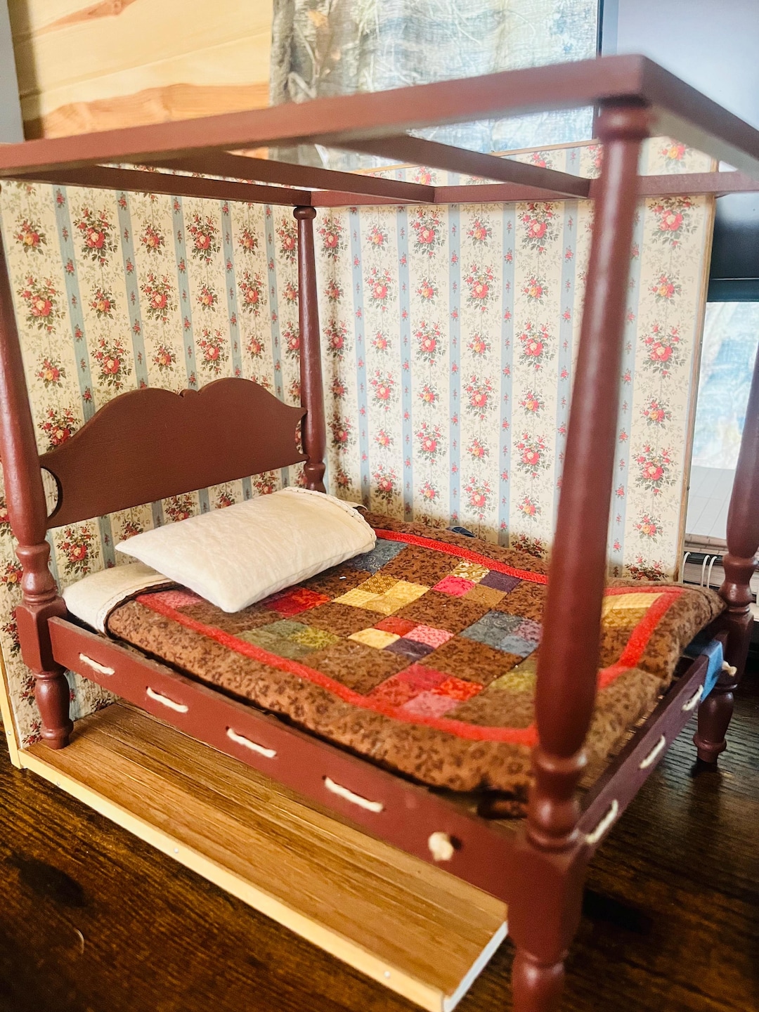 Four-poster Canopy Rope Bed With Bedding and Quilt by Gail Wilson - Etsy