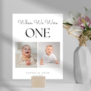 When We Were Age Photo Table Number Template, Photo Table Numbers Wedding, Childhood Ages Table Numbers Template, Instant Download