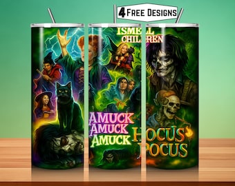 Halloween Tumbler Wrap: Hot Character Sublimation Design PNG Digital Download