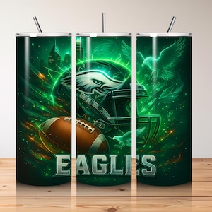 Eagle Football Tumbler Wrap: Sport Mascot Sublimation Design PNG Digital Download