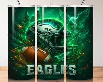 Eagle Football Tumbler Wrap: Sport Mascot Sublimation Design PNG Digital Download