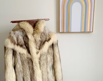 Vintage Kahnert 2 Piece Khaki /& Fur Trench Size Medium
