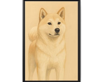 Reproduction encadrée de chien akita – Décoration d'intérieur canine