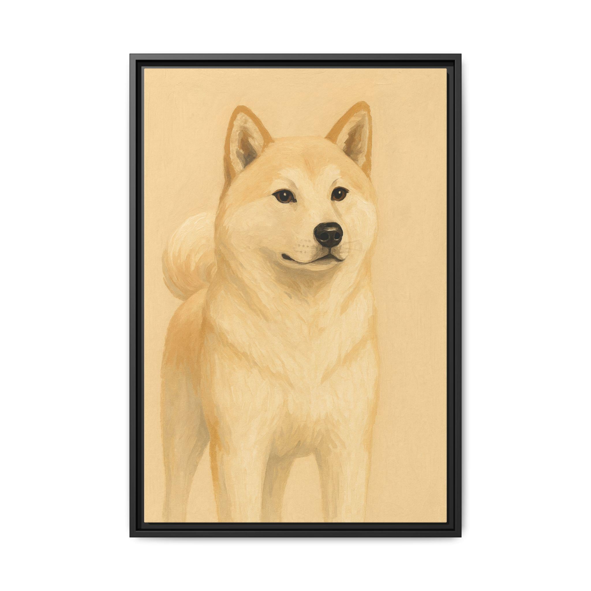 秋田犬　絵画　キャンバスPOSCA20cm×20cm 額入り秋田犬アートプリント – 犬のインテリア - Etsy 日本