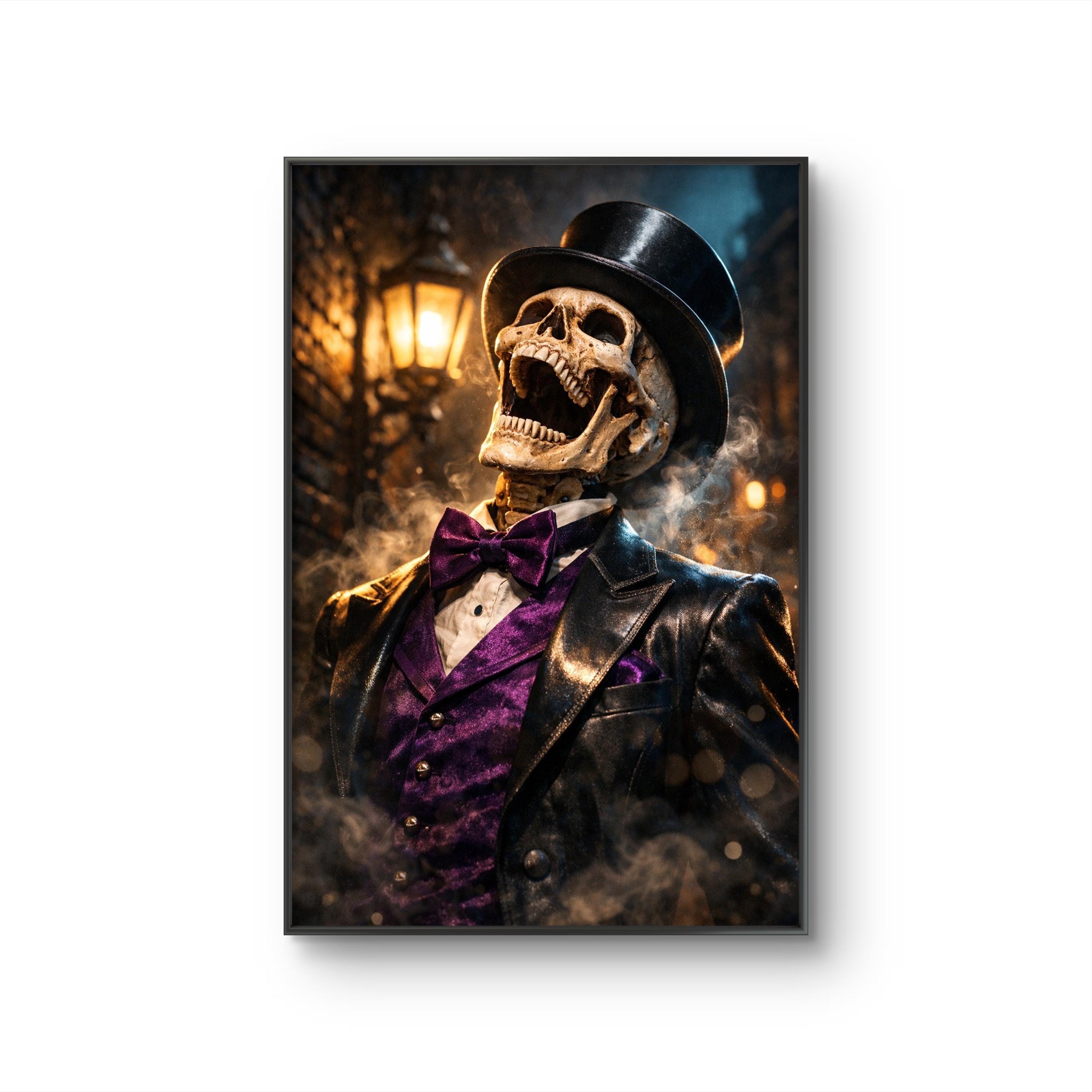 Squeleton Portrait Victorian Skeleton Portrait Canvas Framed - Etsy