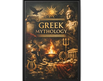 Greek Mythology Poster Matte Canvas, Framed | Ancient Gods Wall Art