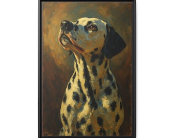 Gerahmter Dalmatiner Hund Portrait Kunstdruck, Geschenk für Tierliebhaber