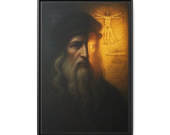 Lienzo enmarcado de Leonardo Da Vinci: decoración renacentista para el hogar