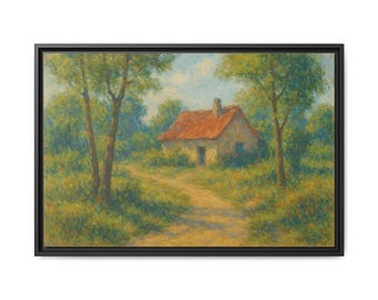 Lienzo enmarcado con paisaje rústico: decoración acogedora para el hogar