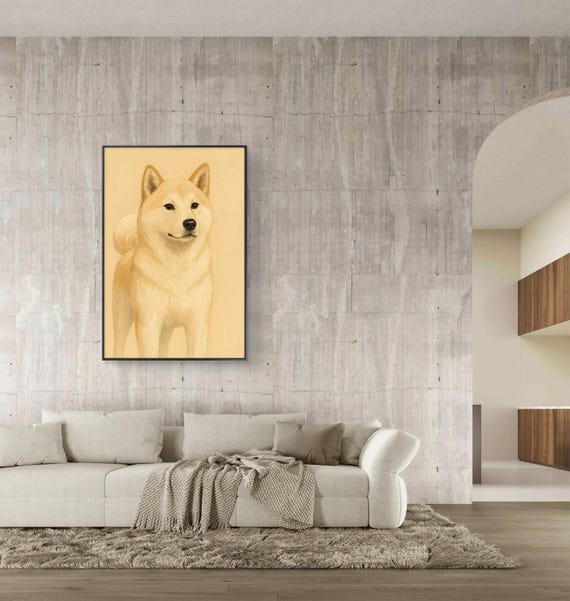 額入り秋田犬アートプリント – 犬のインテリア - Etsy 日本