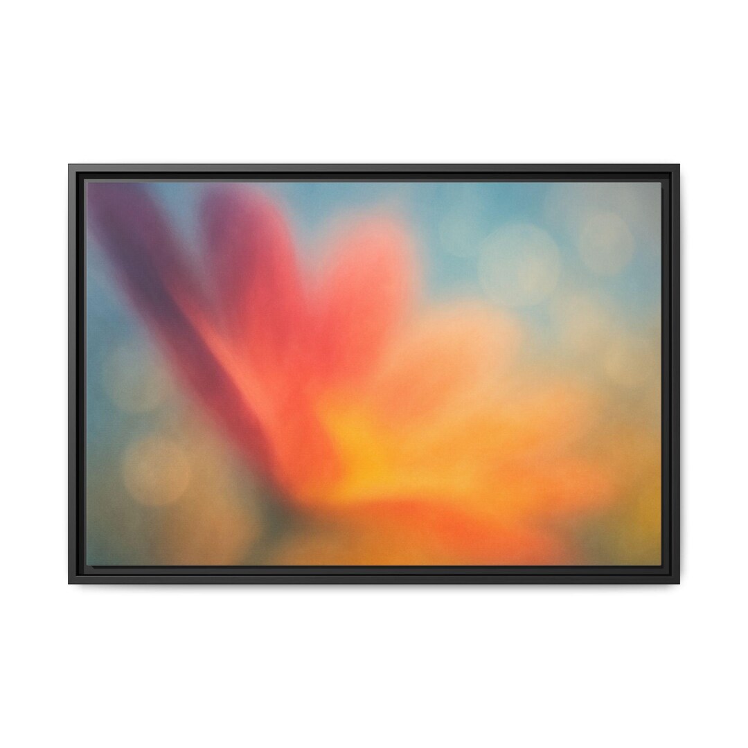 Framed Abstract Floral Canvas Print: Modern Colorful Wall Art - Etsy