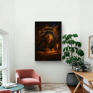 Albert Einstein Framed Canvas Art: Science & Physics Decor