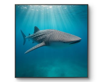 Whale Shark Canvas Wall Art: Tropical Ocean Print