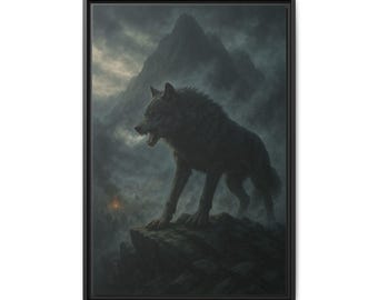 Majestic Wolf Framed Canvas Art: Nature Wall Decor