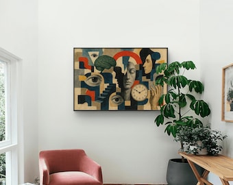 Lámina artística abstracta enmarcada: decoración de pared de galería moderna