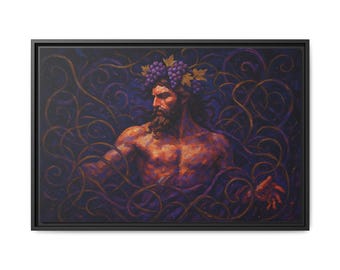 Dionysus God Matte Canvas Framed | Mythology Wall Art