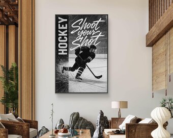 Hockeycanvas, 'Shoot Your Shot', ingelijste sportdecoratie