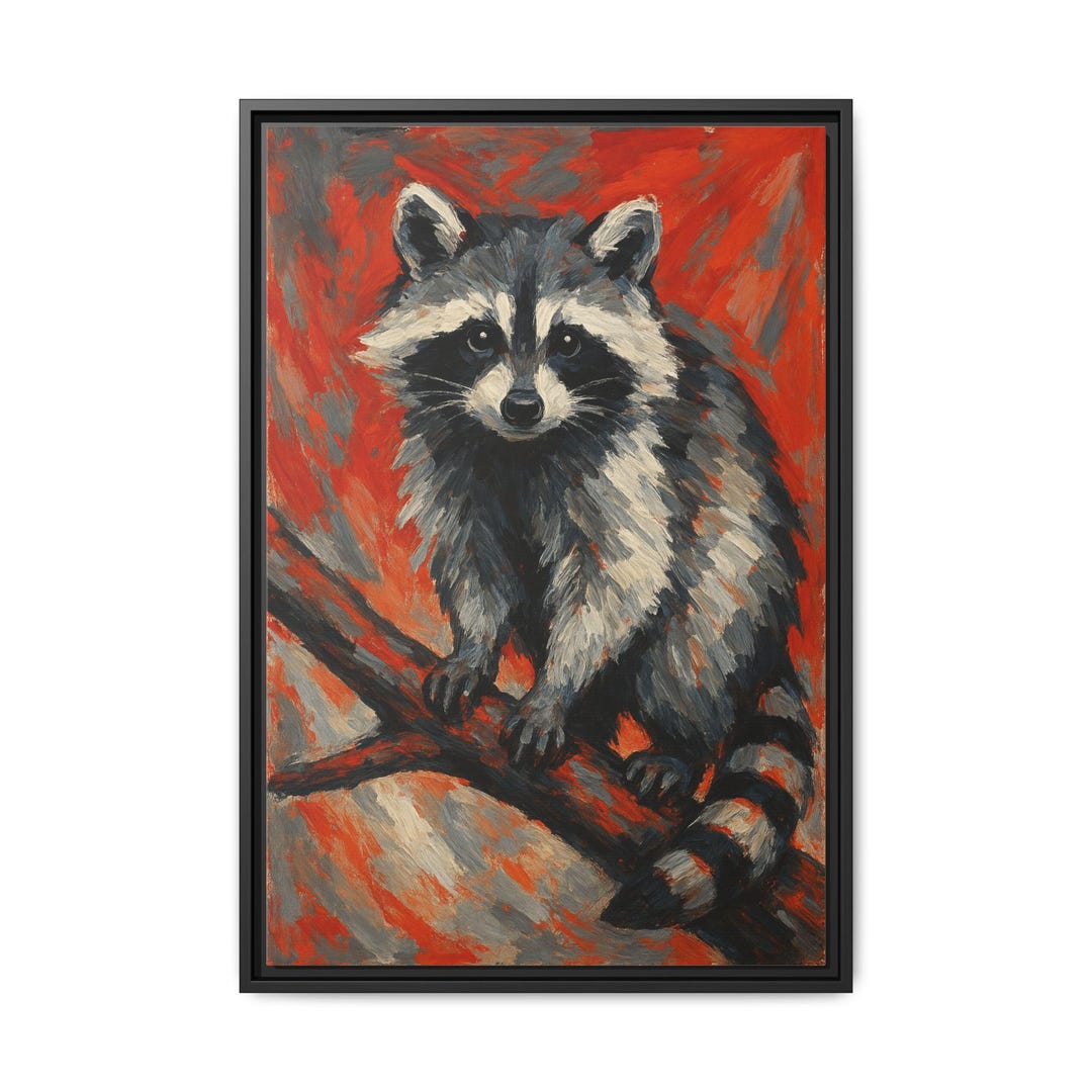 Raccoon Canvas Print: Bold Acrylic Painting, Wildlife Wall Art - Etsy