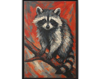 アクリルアライグマの絵画、オリジナルアートワーク、手描き 8