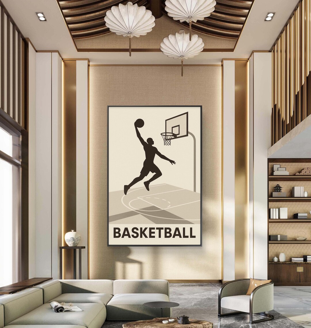 Coldest Posters Basketball Dunk Poster Matte Canvas Framed | Sports Wall Art - Etsy