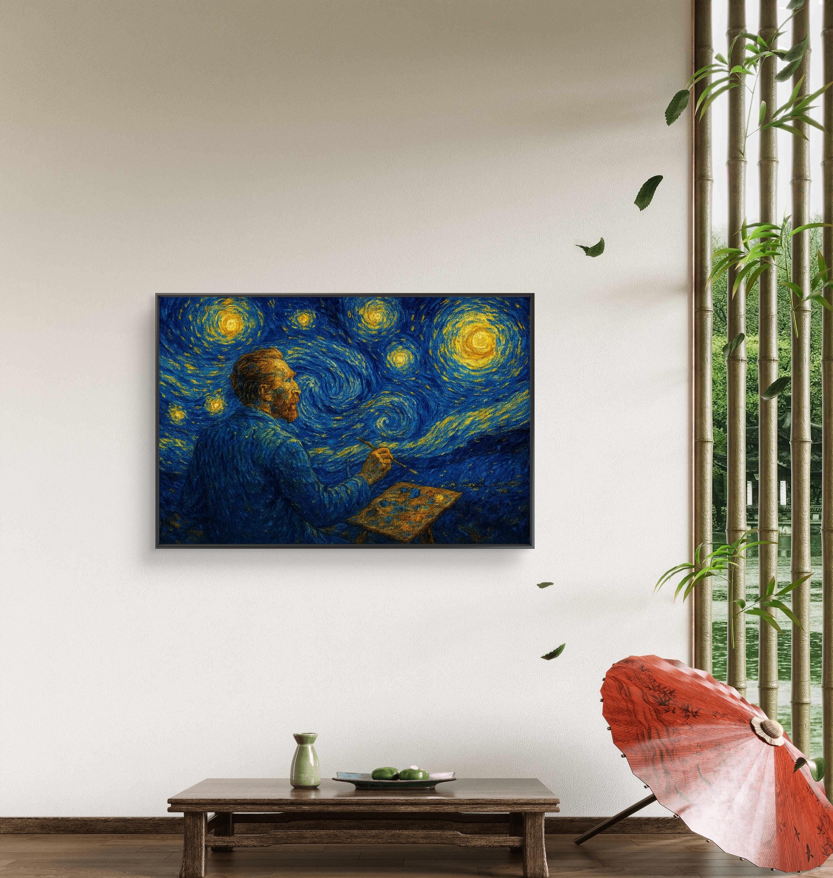 星月夜 The starry night Van Gogh プレイマット OMA PieceRelax - HN1306 - Puzzle Canvas - Vincent Van Gogh - The