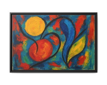 Framed Abstract Canvas Art: Colorful Modern Home Decor