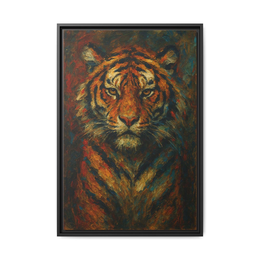 Vibrant Tiger Framed Canvas Art Print: Jungle Wall Decor - Etsy