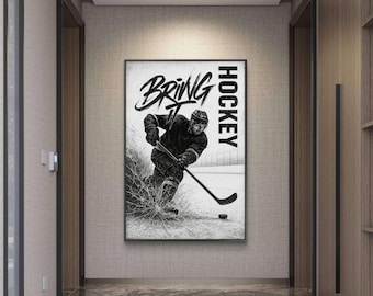 Canvasafdruk hockeyspeler, muurkunst sportfan