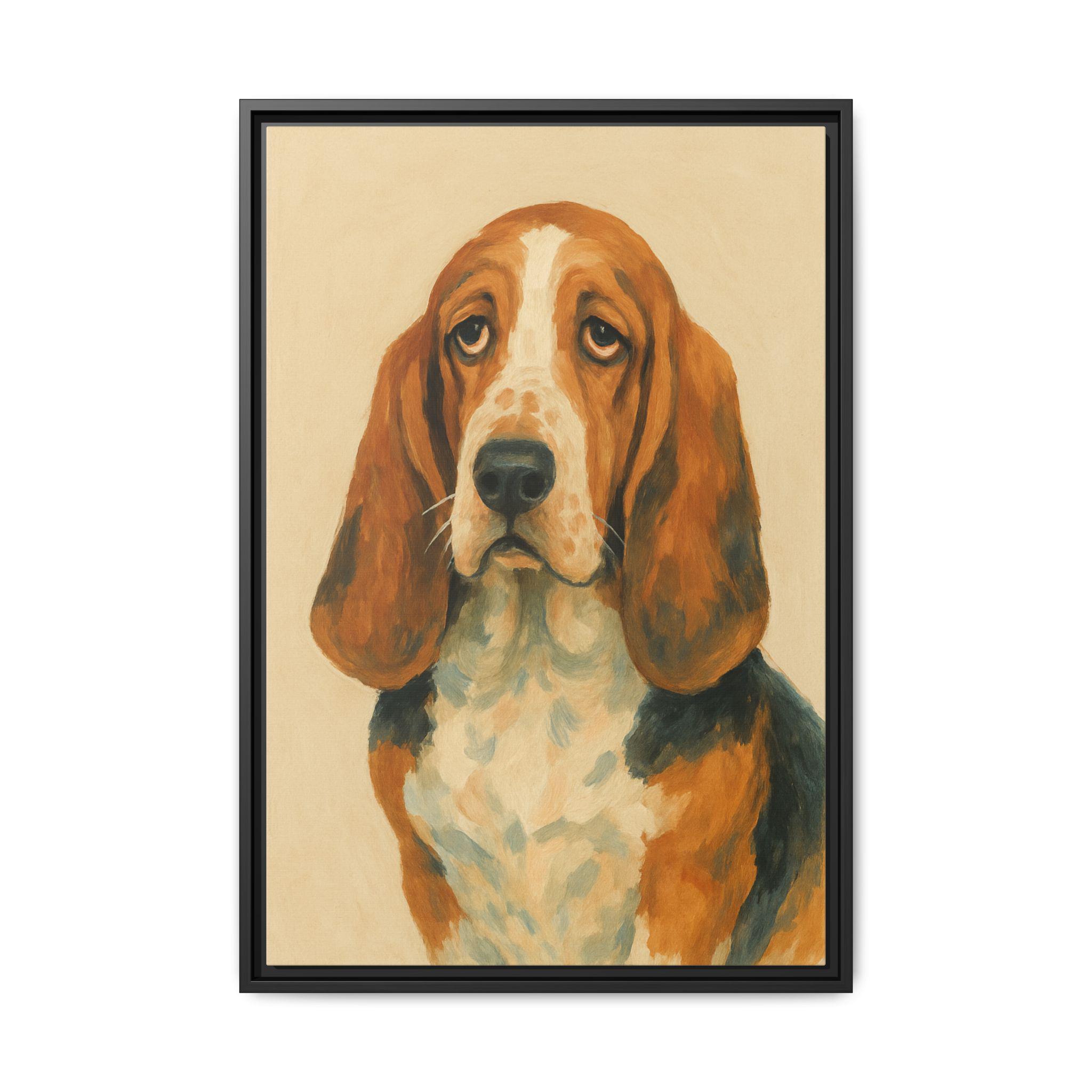 額入りバセットハウンドキャンバスアート、犬好きへのギフト - Etsy 日本