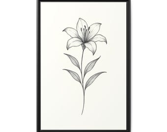 Ingelijste canvasprint bloemen: elegante muurkunst leliebloem