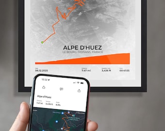 Custom Cycling/Running Map Art (Light): Personalized Strava Route Poster (Digital Download)